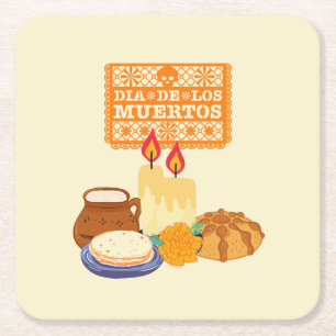 Dia De Los Muertos viering Kartonnen Onderzetters