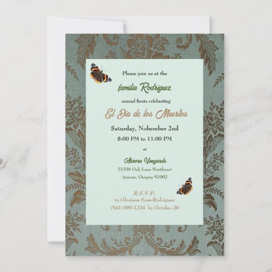 Día de los Muertos-viering Uitnodiging (Achterkant)