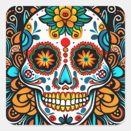 Dia de los Muertos Vierkante Sticker
