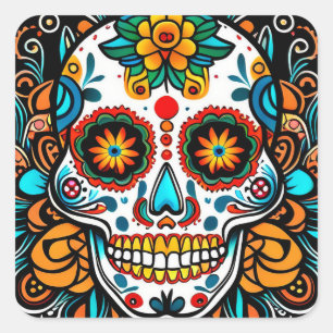 Dia de los Muertos Vierkante Sticker