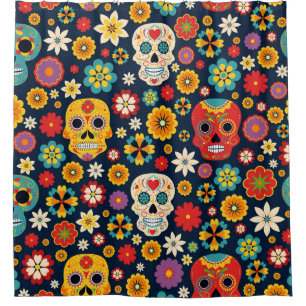 Dia de los Muertos Vintage Douchegordijn