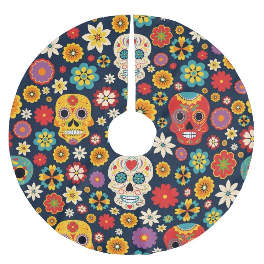 Dia de los Muertos Vintage Kerstboom Rok (Voorkant)