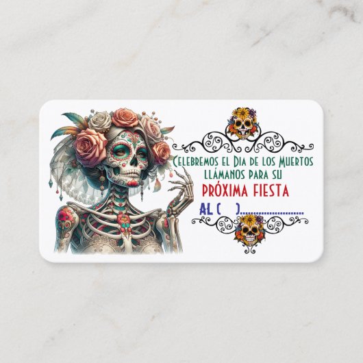 Dia de los muertos visitekaartje (Voorkant)