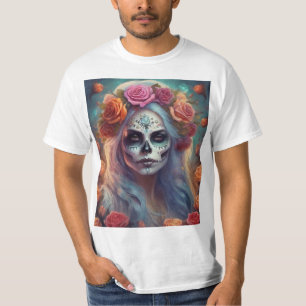 Día de los Muertos Vrouw met Rozen T-shirt