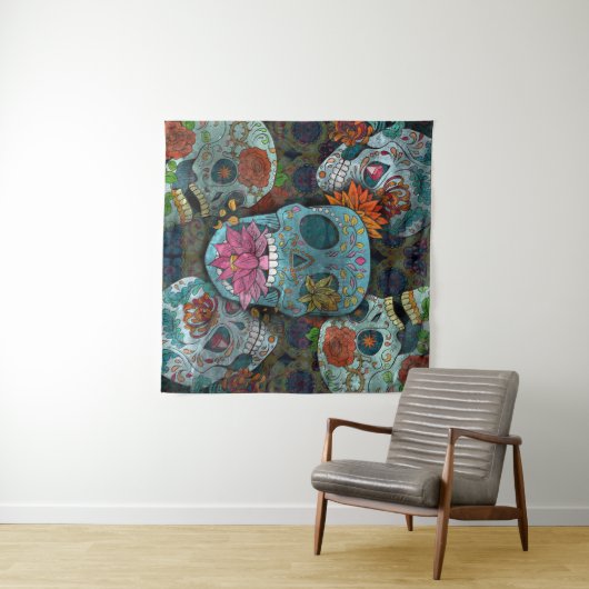 Dia De Los Muertos Wandkleed (In Situ (horizontaal))