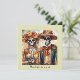 Dia de los Muertos waterverf bruidspaar Kaart