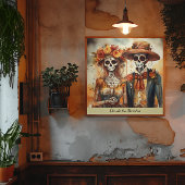 Dia de los Muertos waterverf bruidspaar Perfect Poster