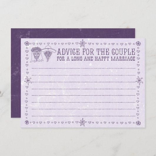 Dia de los Muertos Wedding Advice Kaarten (Voorkant / Achterkant)