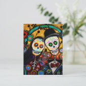Dia de los Muertos Wedding Briefkaart (Staand voorkant)