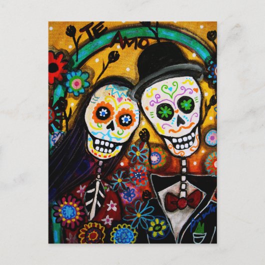 Dia de los Muertos Wedding Briefkaart (Voorkant)