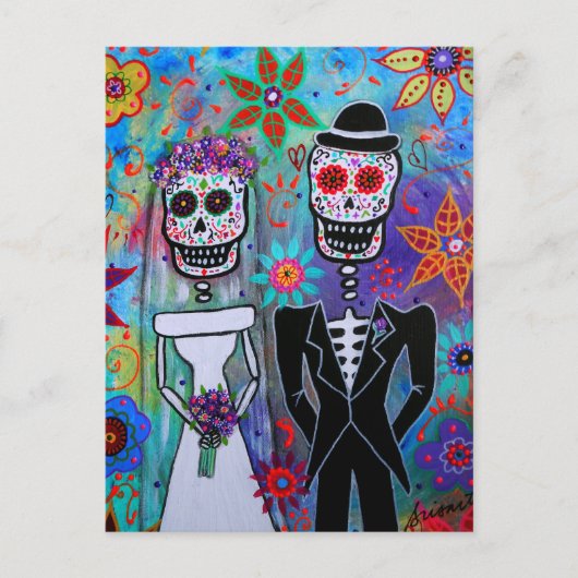 DIA DE LOS MUERTOS WEDDING BRIEFKAART (Voorkant)