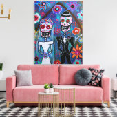 DIA DE LOS MUERTOS WEDDING CANVAS AFDRUK (Insitu (Woonkamer))