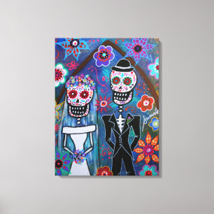 DIA DE LOS MUERTOS WEDDING CANVAS AFDRUK