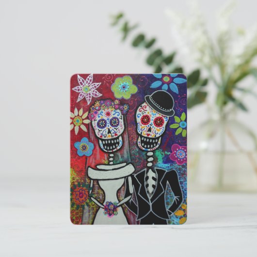 DIA DE LOS MUERTOS WEDDING INVITATIONS KAART (Staand voorkant)