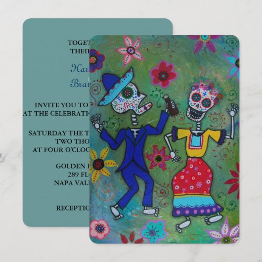 DIA DE LOS MUERTOS WEDDING KAART (Voorkant / Achterkant)