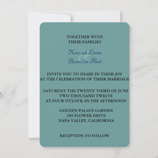 DIA DE LOS MUERTOS WEDDING KAART (Achterkant)