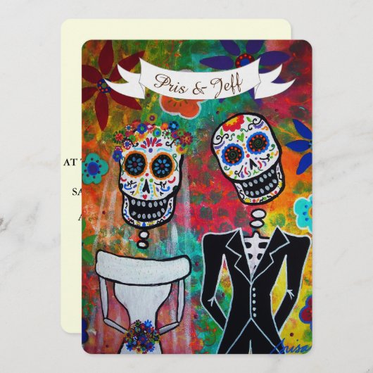 DIA DE LOS MUERTOS WEDDING KAART (Voorkant / Achterkant)