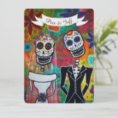 DIA DE LOS MUERTOS WEDDING KAART (Staand voorkant)