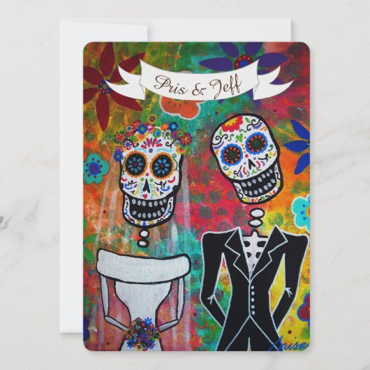 DIA DE LOS MUERTOS WEDDING KAART (Voorkant)