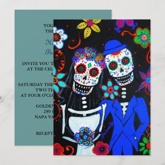 DIA DE LOS MUERTOS WEDDING KAART (Voorkant / Achterkant)