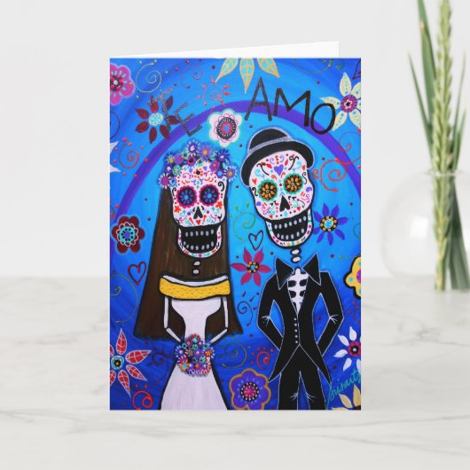 Dia de los Muertos Wedding Kaart (Voorkant)