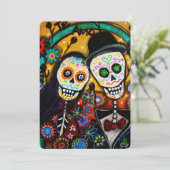 DIA DE LOS MUERTOS WEDDING KAART (Staand voorkant)