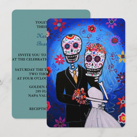 DIA DE LOS MUERTOS WEDDING KAART (Voorkant / Achterkant)