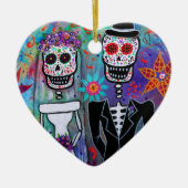 DIA DE LOS MUERTOS WEDDING KERAMISCH ORNAMENT (Voorkant)