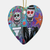 DIA DE LOS MUERTOS WEDDING KERAMISCH ORNAMENT (Links)