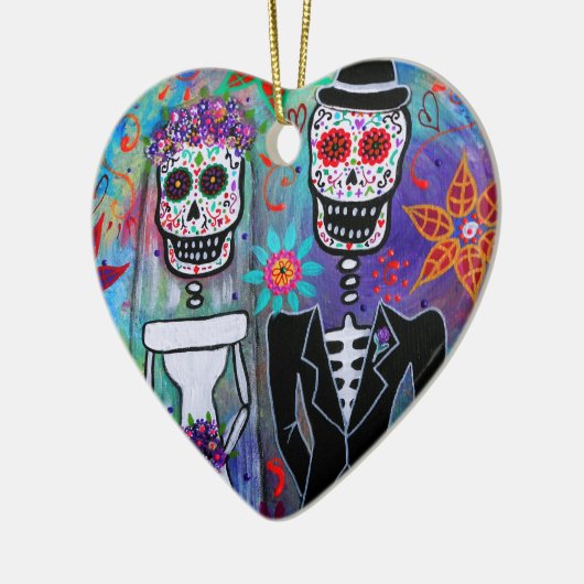 DIA DE LOS MUERTOS WEDDING KERAMISCH ORNAMENT (Links)