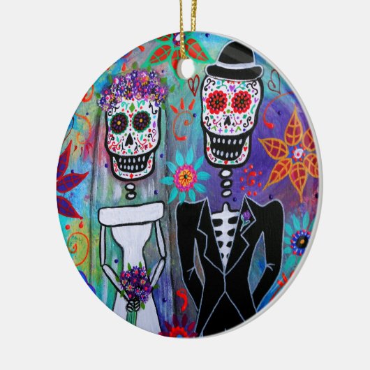 DIA DE LOS MUERTOS WEDDING KERAMISCH ORNAMENT (Links)
