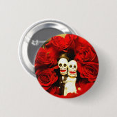 Dia de los Muertos Wedding Ronde Button 5,7 Cm (Voorkant /achterkant)