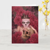 Dia de los Muertos Wenskaart Kaart (Gele Bloem)