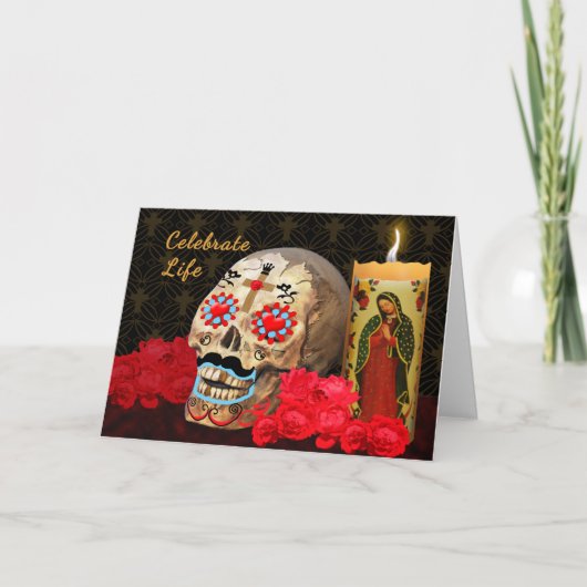 Dia DE los Muertos Wenskaart Kaart (Voorkant)