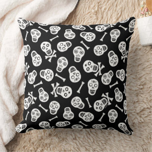 Dia de los Muertos White Paper Skulls Pattern Kussen