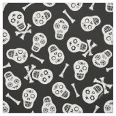 Dia de los Muertos White Paper Skulls Pattern Stof (Swatch)