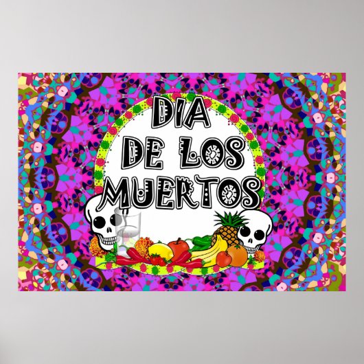 Dia De Los Muertos Wild Colors Poster (Voorkant)