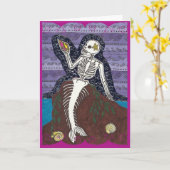 Dia de Los Muertos Zeemeermin Kaart (Gele Bloem)