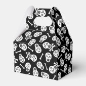 Dia de los Muertos Zwart en wit papier Schedels Bedankdoosjes (Achterkant)