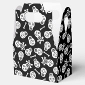 Dia de los Muertos Zwart en wit papier Schedels Bedankdoosjes (Geopend)