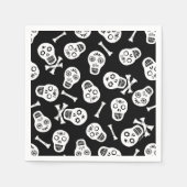Dia de los Muertos Zwart en wit papier Schedels Servetten (Voorkant)