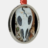 Dia de los Muertos zwart/wit geschilderde schedel Metalen Ornament (Rechts)
