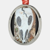 Dia de los Muertos zwart/wit geschilderde schedel Metalen Ornament (Links)