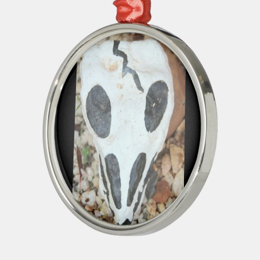 Dia de los Muertos zwart/wit geschilderde schedel Metalen Ornament (Links)