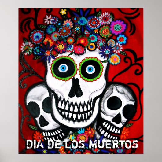 Dia de los Uertos 3 skulls poster (Voorkant)