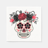 Dia de lose Muertos Sugar Skull met Rozen Servet (Voorkant)