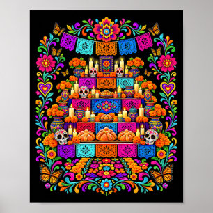 Dia de muerto offerande dag van de doden suikersch poster