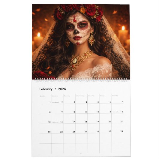 Día de Muertos Calendar 2026 Kalender (Feb 2026)