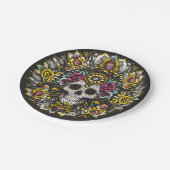 Día de Muertos Dag van de Dode Mandala Halloween Papieren Bordje (Gekanteld)