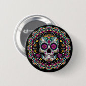 Día de Muertos Dag van de Dode Mandala Halloween Ronde Button 5,7 Cm (Voorkant /achterkant)